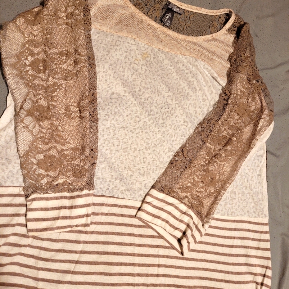 Cheetah Striped Lace Top